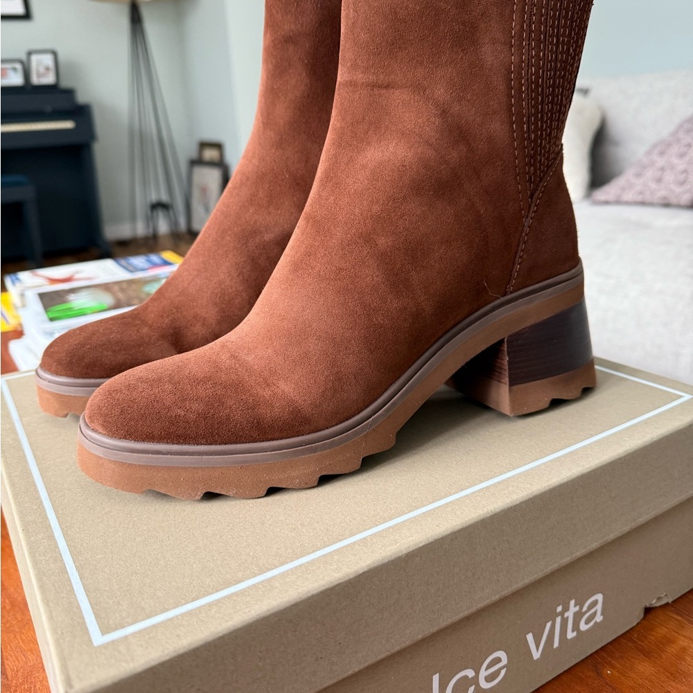 Dolce Vita Tan Suede Heeled Boots